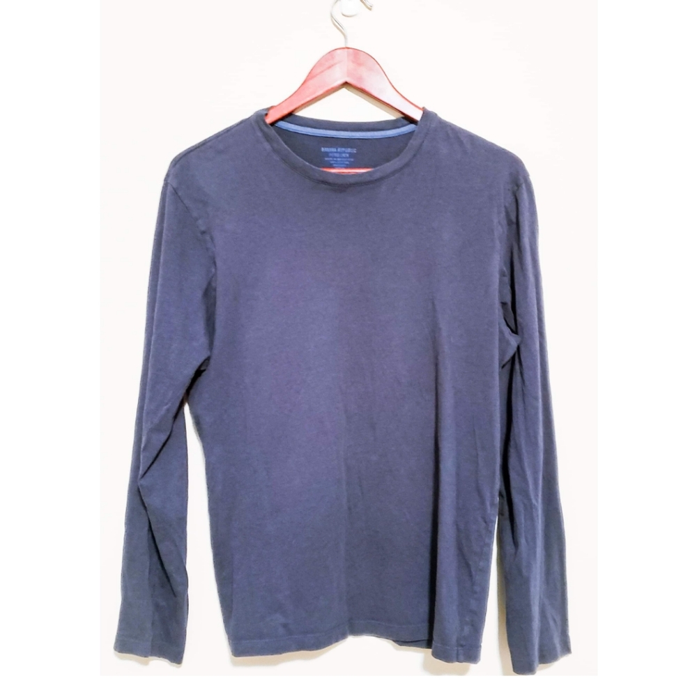 Banana Republic Fitted Blue Crewneck Pullover